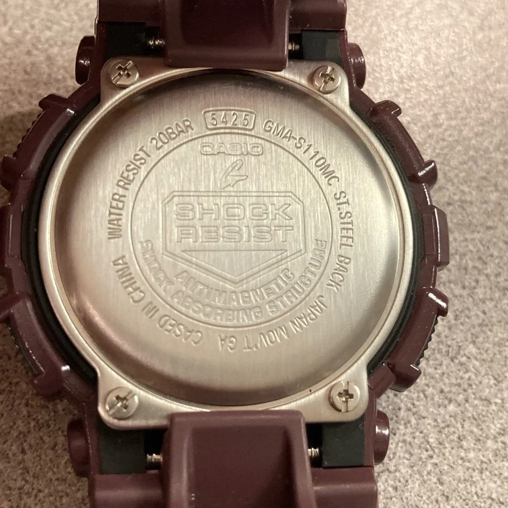 Rare Casio Gshock, GMA-S110MC, purple, black, gray, light works, new battery